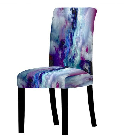Husa Pentru Scaune Marmorate Colorate Albastre