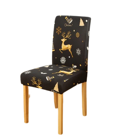 Husa Pentru Scaun Neagra De Craciun Fericit